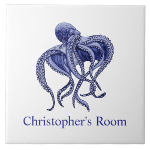 Octopus ceramic tile