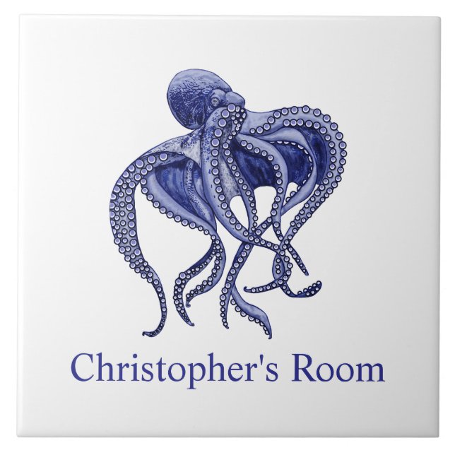 Octopus  ceramic tile (Front)