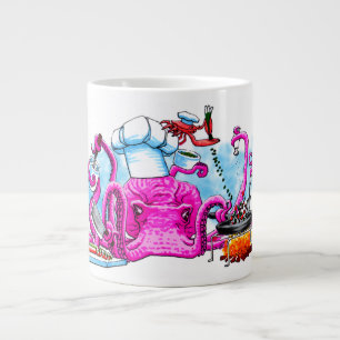 Octopus Chef Crab Cooking Kitchen Large Coffee Mug