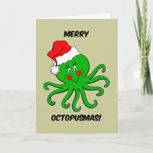 Octopus Christmas Holiday Card