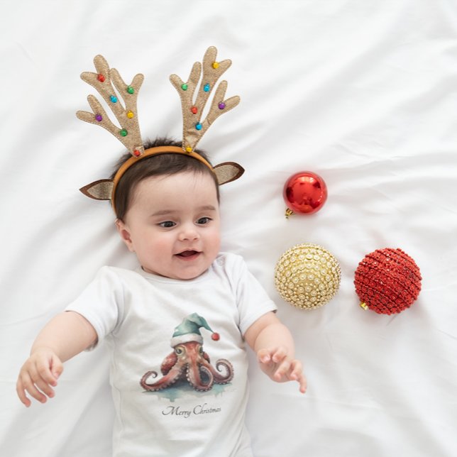 Octopus Christmas Joy, custom Baby Bodysuit (Creator Uploaded)