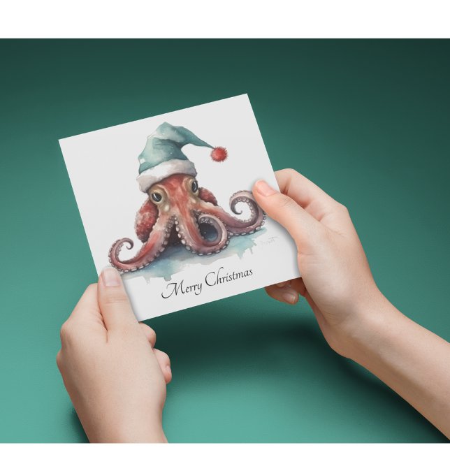 Octopus Christmas Joy, custom Holiday Card (Creator Uploaded)