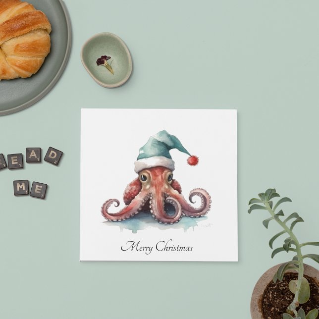 Octopus Christmas Joy, custom Napkin (Creator Uploaded)