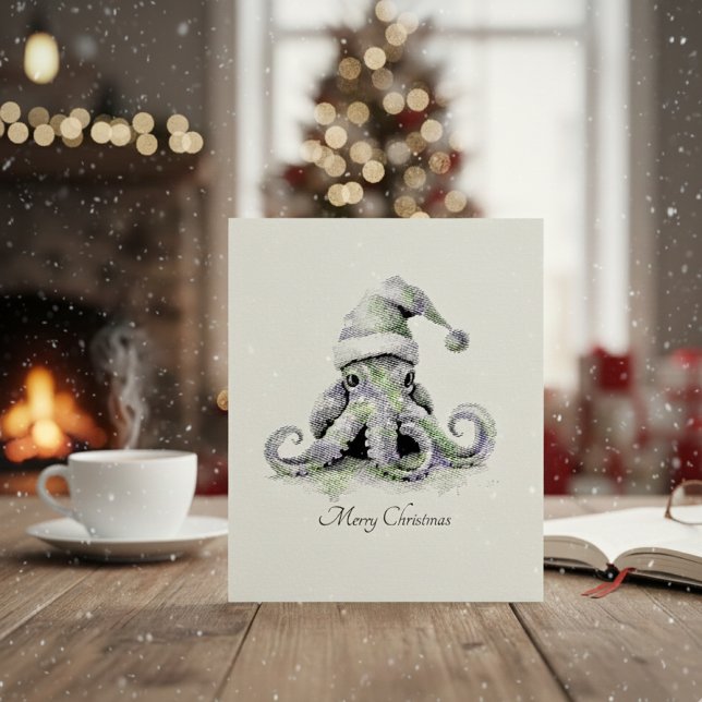Octopus Christmas Joy, custom Self-inking Stamp (Creator Uploaded)