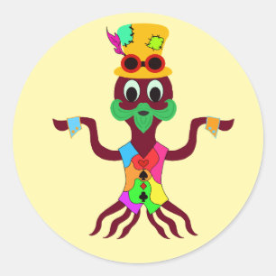 Octopus classic round sticker