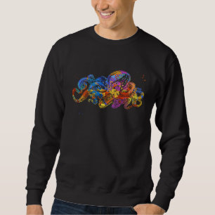 Octopus Colorful Graphic Ocean Kraken Octopus Sweatshirt