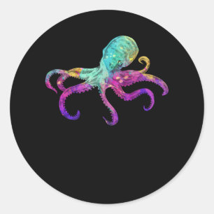 Octopus Colourful Kraken Sea Animal Art Classic Round Sticker