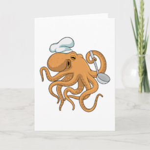 Octopus Cook Chef hat Card