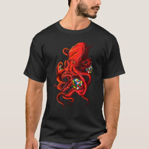 Octopus Cube Speed Cubing Math PuzzleMen Womens T-Shirt