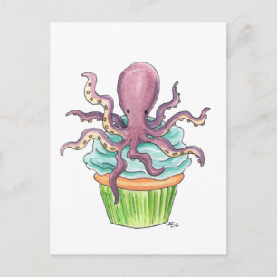 Octopus Cupcake Postcard