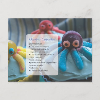 Octopus Cupcakes Recipe Card Postcard