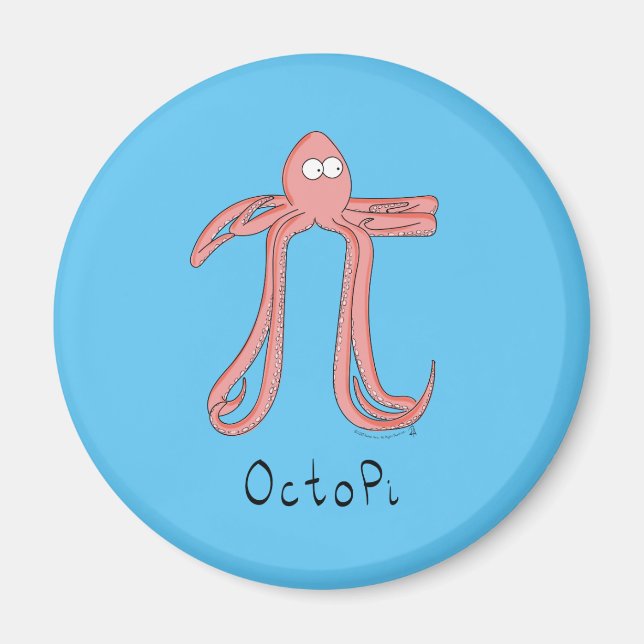 Octopus Cute Math Pi Day Magnet (Front)