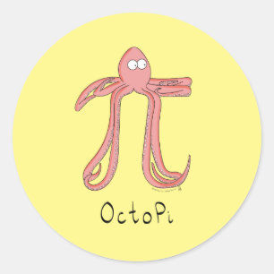 Octopus Cute Math Pi Day Stickers