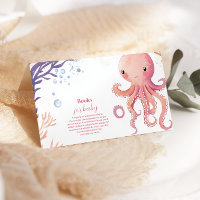 Octopus Cute Pink Watercolor Girl  Books for Baby