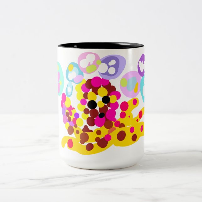 Octopus cute Two-Tone coffee mug (Center)