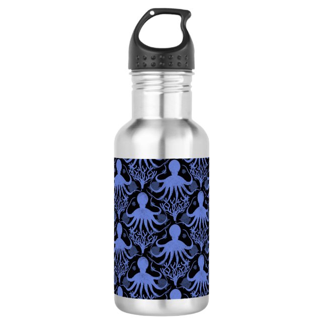 Octopus (dark background) 532 ml water bottle (Front)