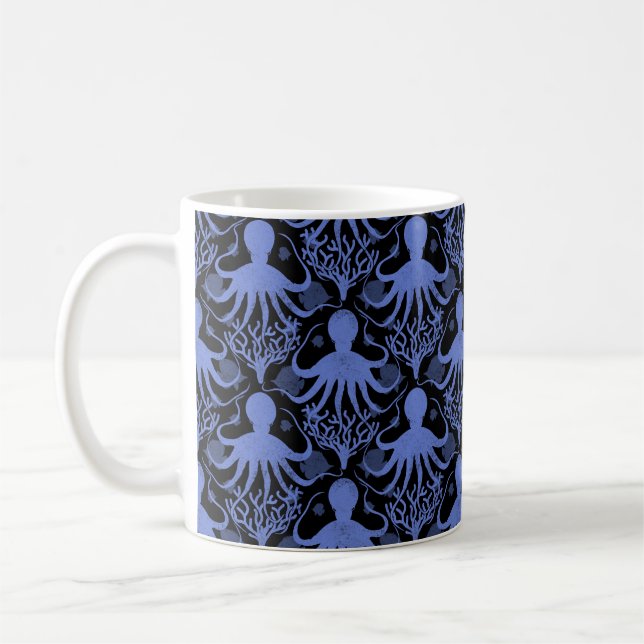 Octopus (dark background) coffee mug (Left)