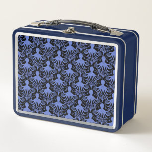 Octopus (dark background) metal lunch box