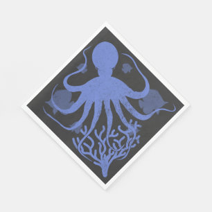 Octopus (dark background) napkin
