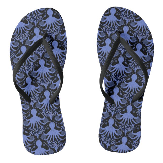 Octopus (dark background) thongs (Footbed)