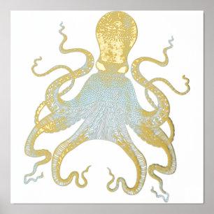 Octopus Decorative  Foil Prints