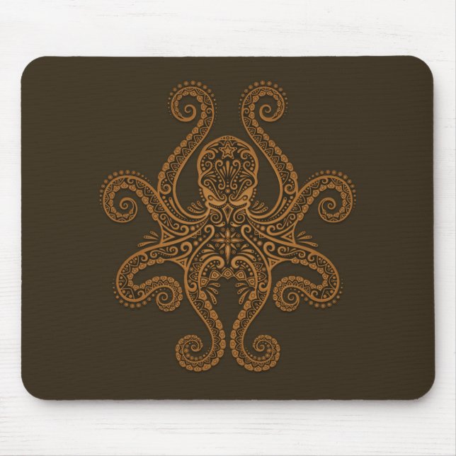 Octopus Design (brown) Mouse Pad (Front)