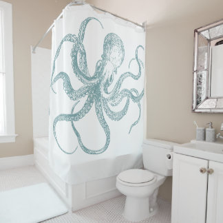 Octopus Design Shower Curtain