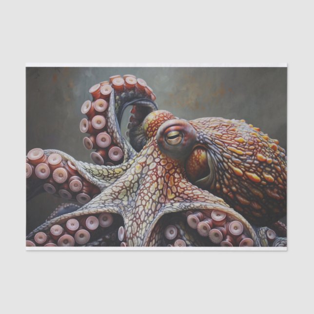 Octopus Digital Painting Decoupage Tissue Paper (Front)