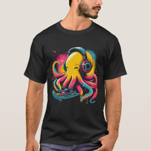 Octopus DJ DJing EDM Funky Dance Club T-Shirt