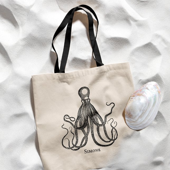 Octopus Embrace | Personalised Name Tote Bag (Creator Uploaded)
