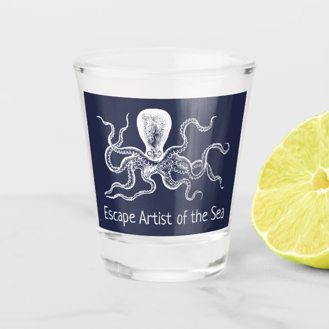 Octopus Escape Artist of the Sea Shot Glass (Front)
