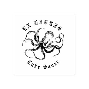 octopus ex libris stamp