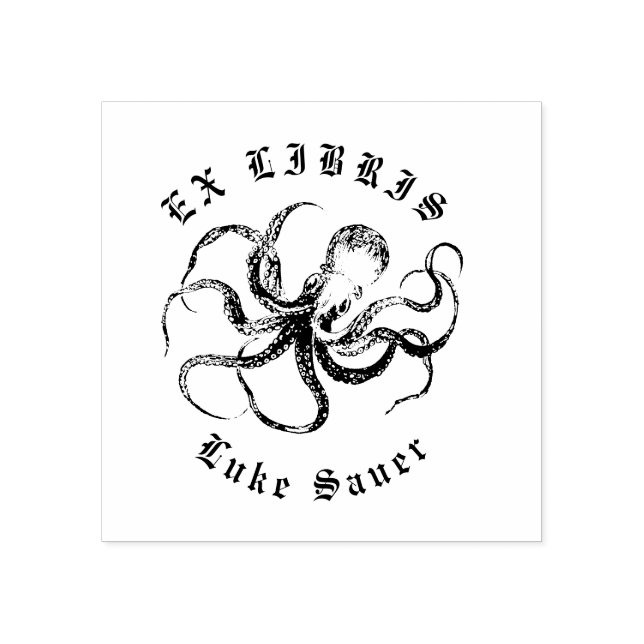 octopus ex libris stamp (Imprint)