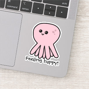 Octopus Feeling Happy Pink Mood