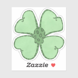 Octopus Four Leaf Clover Watercolor