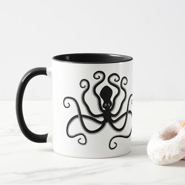 Octopus from Minoan Pottery with funny text Mug (With Donut)