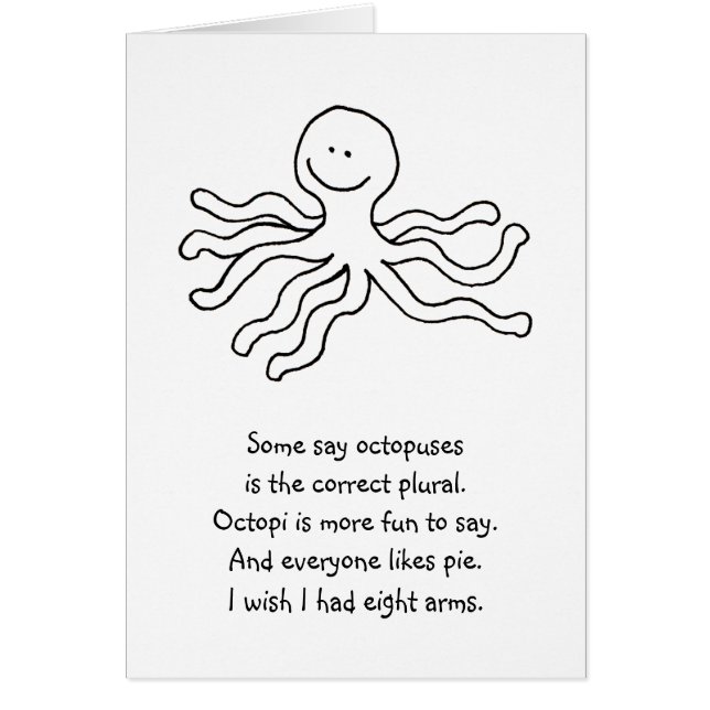 Octopus - fun line drawing happy art logo design (Front)