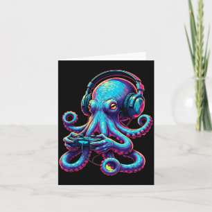 Octopus Gaming Animal Video Games Funny Octopus Card