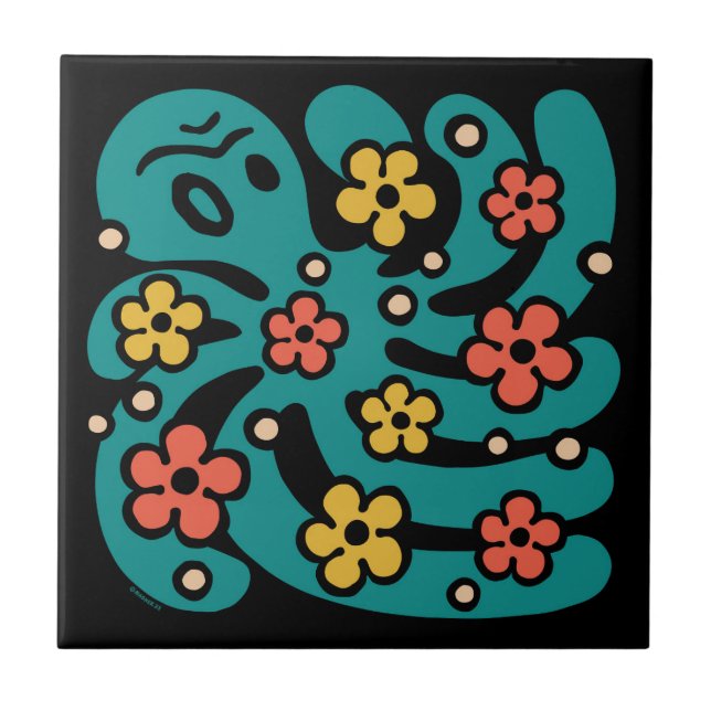 Octopus Garden Ceramic Tile (Front)