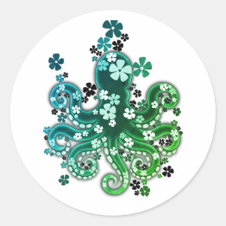 . Octopus Garden. Classic Round Sticker