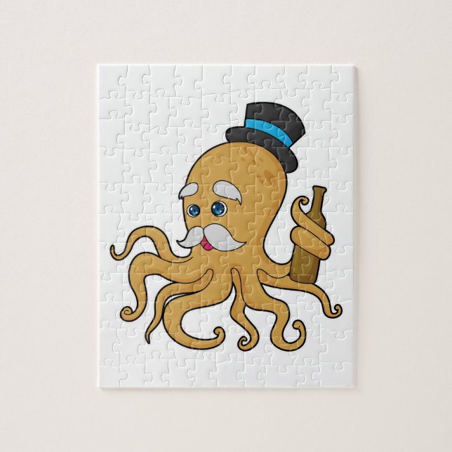 Octopus Gentleman Hat Jigsaw Puzzle (Vertical)