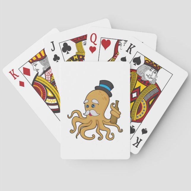 Octopus Gentleman Hat Playing Cards (Back)
