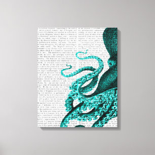 Octopus Green Half Canvas Print