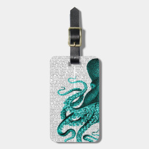 Octopus Green Half Luggage Tag