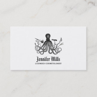 octopus hair stylist punk vintage hairstylist cool business card