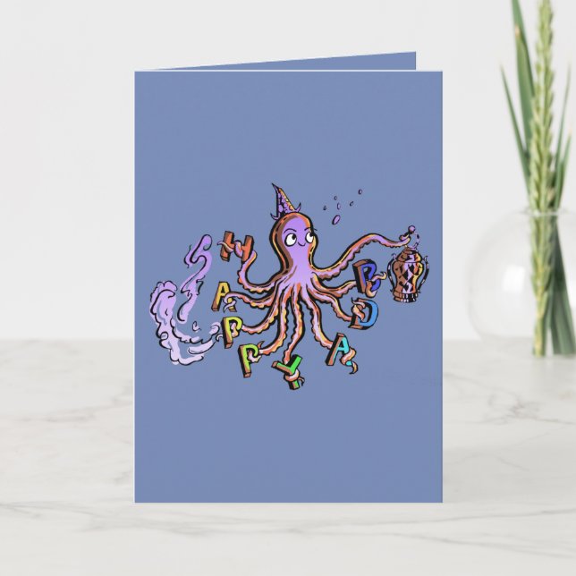 Octopus - Happy Birthday! Card (Front)