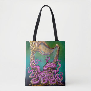 Octopus Harp Tote Bag