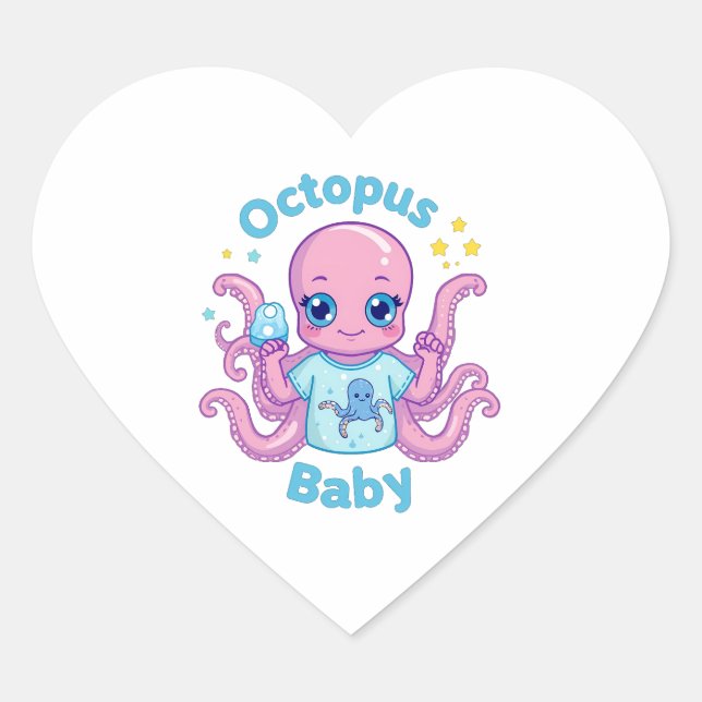 Octopus Heart Sticker Baby (Front)