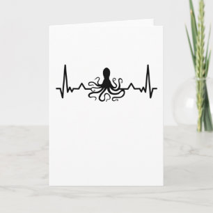 Octopus Heartbeat squid Fish Ocean Kraken Mum Dad Card