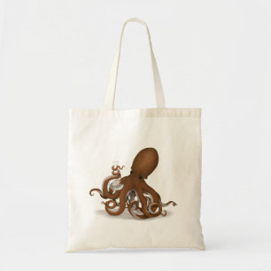 Octopus Holding Chemistry Flask Steampunk Science Tote Bag
